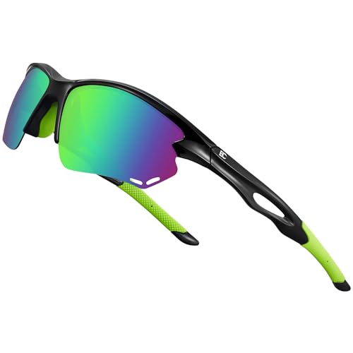 Image of BIRCEN Mens Polarized Sunglasses for Sports: TR90 Lightweight Sun Glasses Wrap Around Shades for Fishing Driving Cycling