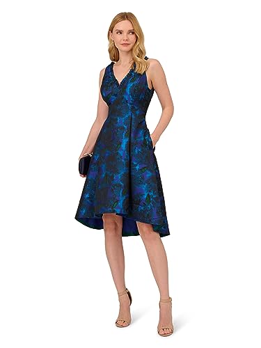 Adrianna Papell Women's Ruffle Jacquard Dress4