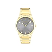 Calvin Klein Women's Ck Linear Elegance Gold Steel Quartz Basic Slim Watch, 25100082, Grey, 36 mm