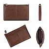befen Genuine Leather Wristlet Clutch Wallet Purses Small Crossbody Bags for Women with RFID Blocking Card Slots, Dark Brown 02 #4