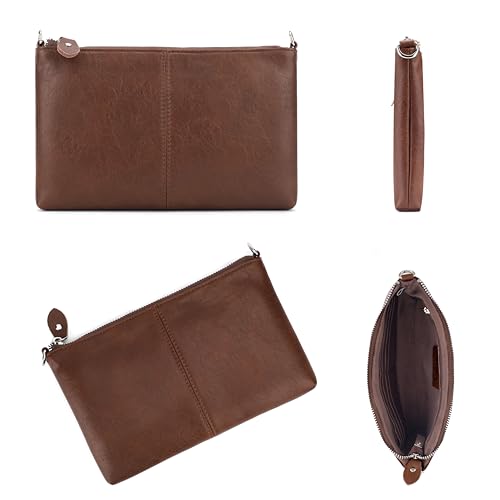 Image of befen Genuine Leather Wristlet Clutch Wallet Purses Small Crossbody Bags for Women with RFID Blocking Card Slots