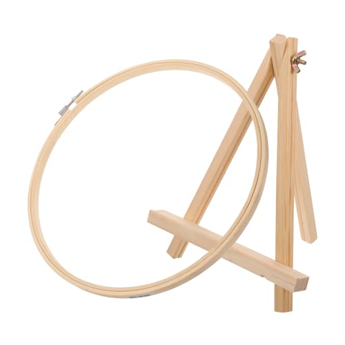 DOITOOL Sturdy Embroidery Hoop Holder 2pcs Craft Ring Stand for Decorative Embroidery Circle Frame