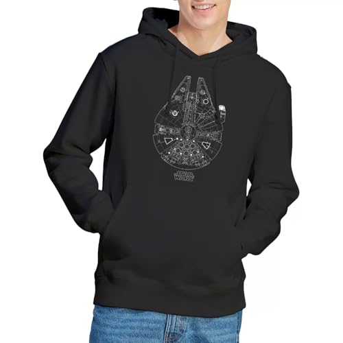 Sweat à capuche Star Wars Millennium Lines hoodie mixte à manches longues de couleur noire