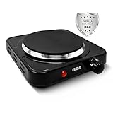 RCA Parrilla Eléctrica RC1000N, Disco Plano en Color Negro, Control de Temperatura Ajustable, Distribución Uniforme del...