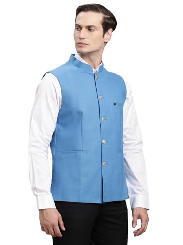 Image of Turtle Men Polycotton Solid Formal Nehru Jacket||Men's Ethnic Jacket
