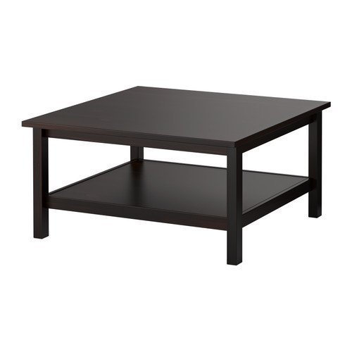 IKEA HEMNES - Mesa de centro (90 x 90 cm), color negro y marrón