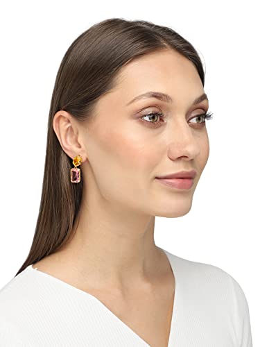 Crystal Drop Earrings Gold-toned Glamour Spark Drop Earrings