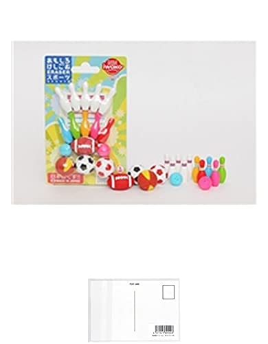 イワコー おもしろ消しゴム スポーツ ER-BRI028 ブリスターパック24 + 画材屋ドットコム ポストカードA