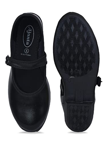 Image of AJANTA School Shoes for Girls | Lightweight & Washable | Adjustable Hook & Loop | Cushion Insole for Comfort | Slip Resistance for Firm Grip