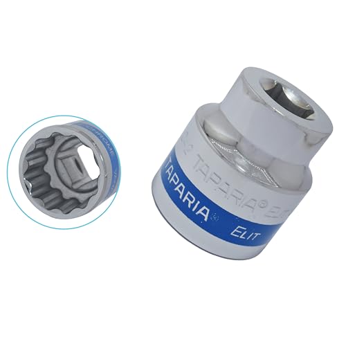 Image of TAPARIA Socket made of Chrome Vanadium Steel 6 Point Deep /Long Socket (Silver), C42 of 3 /4 inch (19mm) Square drive size, Suitable for Automobile, Industrial, Fabrication, Professional & Home Use