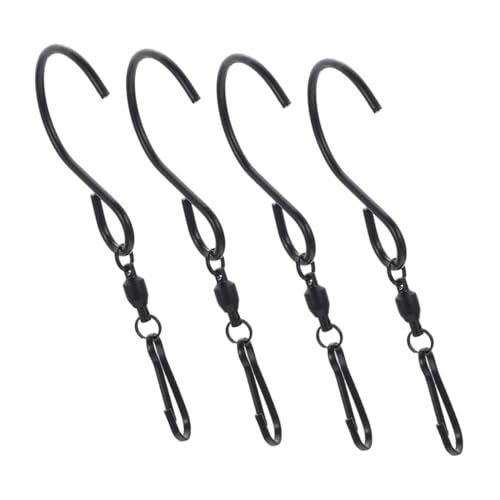 Kisangel 4PCS Heavy Duty Rotating Swivel Hooks Stainless Steel Clips for Outdoor Use for Hanging Bird Feeders Wind Spinners Lanterns and Garden Decorations