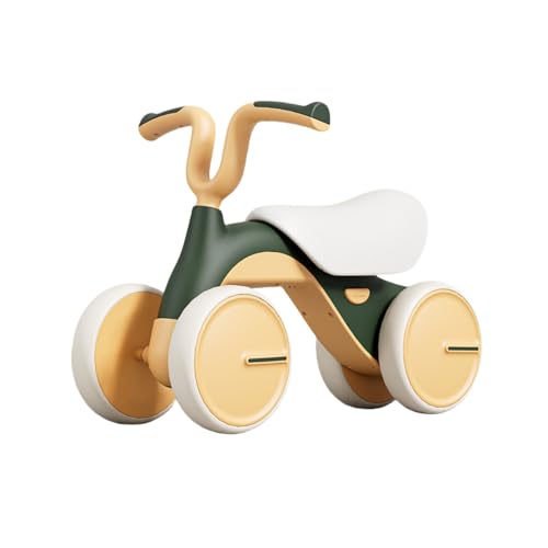 XVVX三輪車、子供用三輪車、1-6歳に適しています、ペダルなし、乗り物、持ち運びが簡単、コンパクト、超軽量、シートの高さ調節可能、音楽とライト付き、組み立てが簡単、自転車、乗用玩具、幼児、男の子、女の子、屋外遊び (デコグリーン [光と音楽-サイレントア