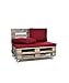 Set di Cuscini per Europallet 2 Pezzi, 1 Cuscino Schienale, 1 Cuscino Seduta per Divano da Giardino Arredo Interno ed Esterno Sezna Pallet (Cuscino schienale 60x40 cm, Bordeaux)
