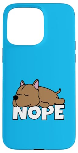 Lazy American Pit Bull Terrier Cute Dog Nope �X�}�z�P�[�X iPhone 15 Pro Max �p