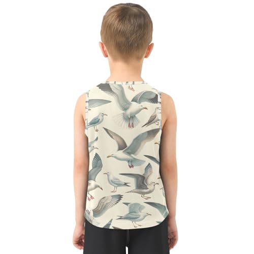 susiyo Seagull Birds Boys Sleeveless Tank Top Girls Athletic T Shirt3