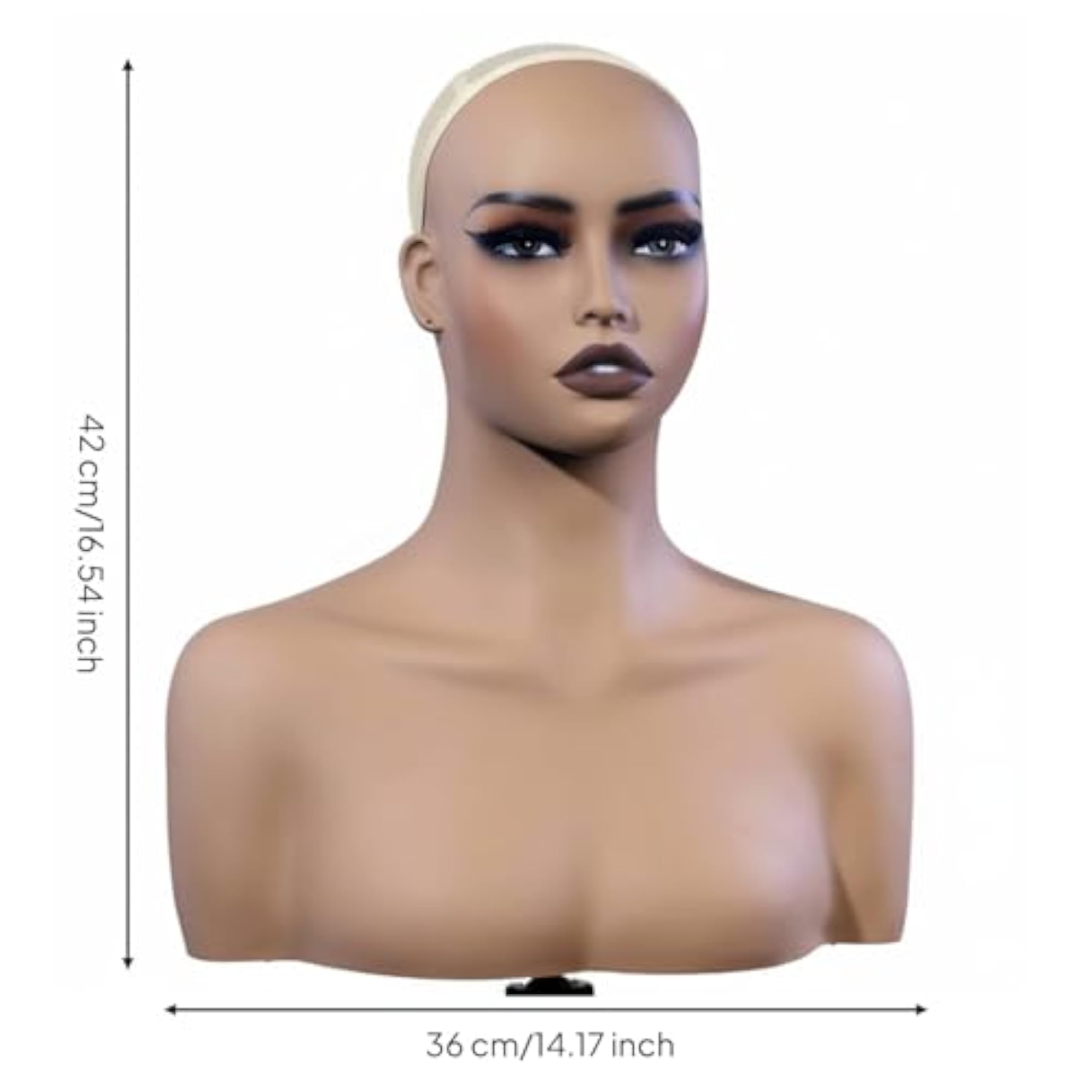 Matte Finish PVC Bust Display Stand for Hairpieces