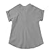 Summer Tops for Girls 2025 Trendy Dressy Casual Blouse Button Up Short Sleeve Shirts Linen Henley (Grey, 10-11 Years)