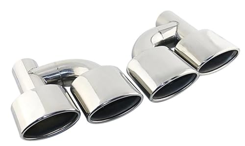 Silencieux d'échappement double embout ovale incliné en inox premium