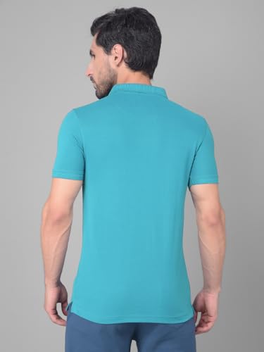 Image of Dollar Men's Pack of 1 Solid Cotton Blend Polo Neck T-Shirt