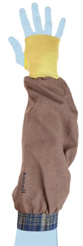 Mangas de soldador contra quemaduras Ansell con Kevlar marrón de 7.62 en pack de 12