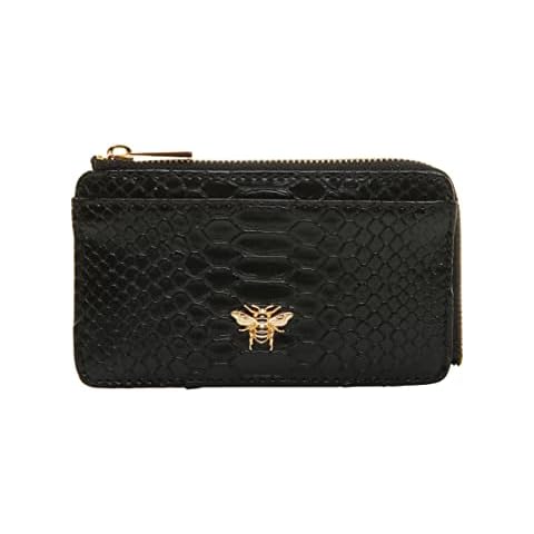Alice Wheeler Bumble Bee Coin and Card Purse - Snakeprint (Black) Cover