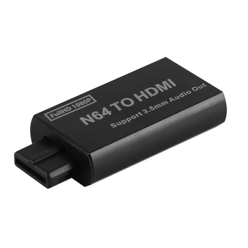 Laroal N64-zu-HDMI-Konverter Spielkonsole zu HDMI HDMI-Videokonverter-Adapter für N64/SNES/NGC unterstützt PAL/NTSC mit 3 5-mm-Ausgang