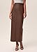PRETTYGARDEN Long Skirts for Women 2026 Fall Fashion Clothing Faux Leather High Waist Dressy Casual Slit Pencil Maxi Skirt (Brown,Small)