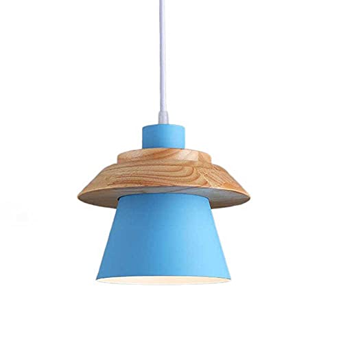 Lampes suspendues de plafond LED en bois moderne avec abat-jour forme phare