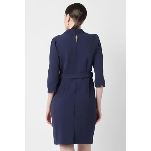 Image of Van Heusen Women's Regular Fit Half Sleeve Mid Thigh Length Sheath Dress