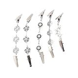 SAFIGLE 5個 レトロシルバー カーディガンクリップ レディースセーター留め具 肩掛けショールスカーフ用 アイアン合製 春物透かし編み対応