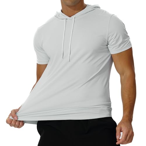 AIMPACT Men's Sun Protection Shirts UV SPF UPF 50+ Long Short Sleeve Hoodie Rash Guard Fishing Swimming Shirt Lightweight