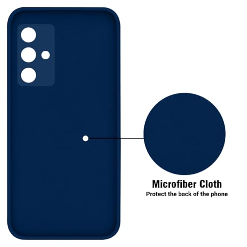 Image of LIRAMARK Silicone Soft Back Cover Case with Micro-Fibre Cloth On Inner Side for Samsung Galaxy A14 5G (Blue)