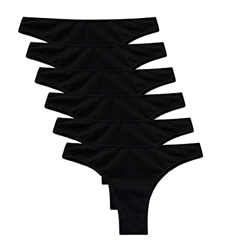 Coconuda Cuecas para mulher brasileira roupa interior pack 6 e 12, Art. 204 preto x 6