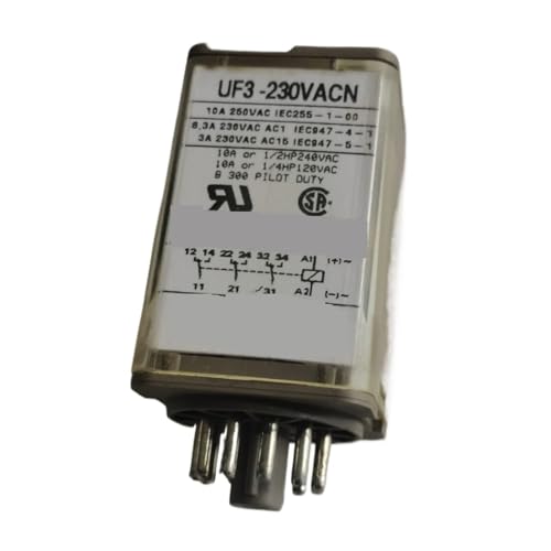Relais intermédiaire UF3-230VACN 10A 250VAC à 8 broches pour circuits