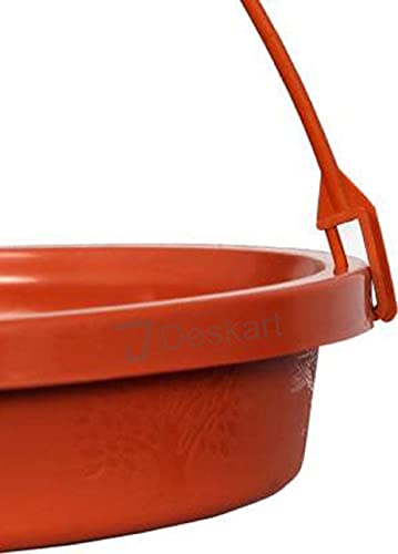 Image of Deskart Hanging Bird Water Feeder Stand | Pack of 3 Outdoor Plastic Bird Water Dispenser Bowl for Garden and Balcony