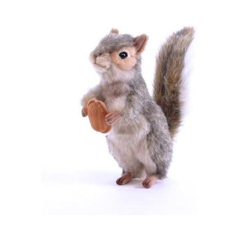 Plush Soft Toy Grey Squirrel with Nut by Hansa. 20cm .4841 by Hansa Cover