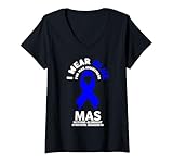 Photo Gallery donna indosso blu per la consapevolezza della sindrome mas mccune-albright maglietta con collo a v Photo Gallery donna indosso blu per la consapevolezza della sindrome mas mccune-albright maglietta con collo a v