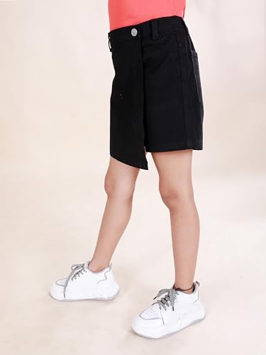 Image of KiddoPanti Girls Denim Over Lap Shorts