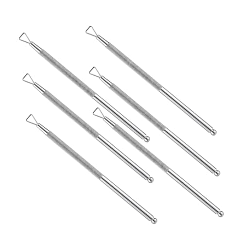 Beavorty 6Pcs Stainless Steel Nail Polish Remover Kit with Cuticle Pusher and Scraper and Gel Nail Polish Removal Tools for Home Salon Use Easy and Care