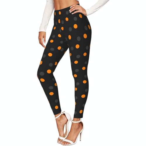 Leggings elásticos de punto naranja anti-transparencias para entrenar