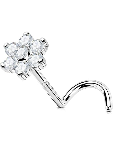 OUFER 20G Piercing Naso Donna Anellino Argento 925 S Fiore