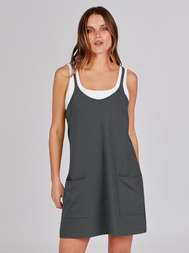 Image of ANRABESS Women Athletic Dress Summer Tennis Workout Active Sports Mini Romper Dress Built in Shorts Travel Vacation Clothes