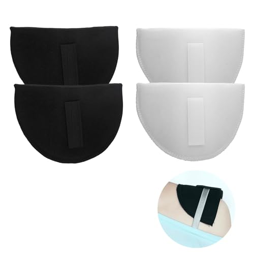 4 hombreras insertadas para hombre y mujer, esponja transpirable, almohadillas para los hombros para coser hombros, invisibles para trajes y camisetas (grosor blanco 1,5 cm, grosor negro 1,2 cm)