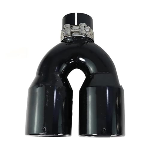 Embouts d'échappement double couche 63mm silencieux de voiture acier inoxydable noir de rechange