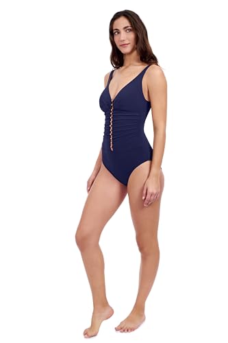 Profile by Gottex Women's Tutti Frutti D Cup V-Neck Ladder Detail One Piece Swimsuit2