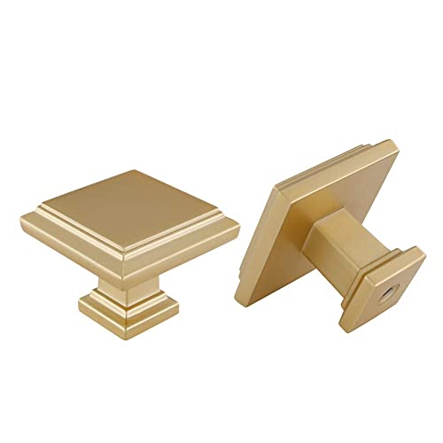 Homdiy 10 Pack Cabinet Knobs Square Knobs Gold Drawer Knobs - Hd9111Bb Kitchen Cabinet Knobs Metal Cabinet Door Knobs For Dresser Drawers #TOP25