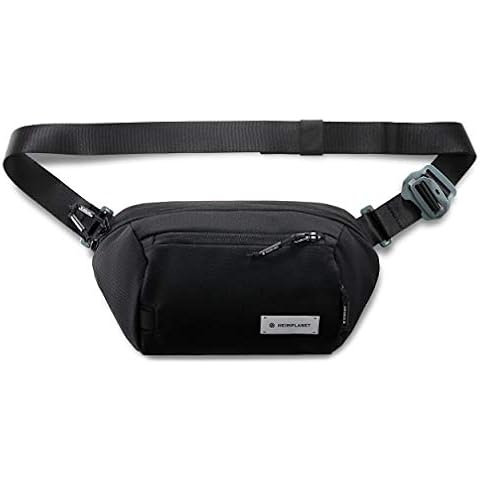 HEIMPLANET Original | Transit Line Sling Pocket XL | Waterproof Waist Pack Made of Durable and Sustainable DYECOSHELL | Adjustable and Detachable Belt Buckle | Supports 1% for The Planet (Black) Cover