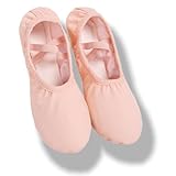 Zapatos Ballet Lona Elástica, Zapatillas Media Punta Ballet, Zapatillas Danza Lona, Cómodo y Antideslizante, con Correas Elásticas, para Mujer, Tallas 39
