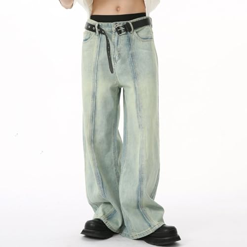 Baggy Jeans Men Relaxed Fit Wide Leg Casual Denim Pants with Pockets Vintage Long Jean Trousers Y2K Streetwear3