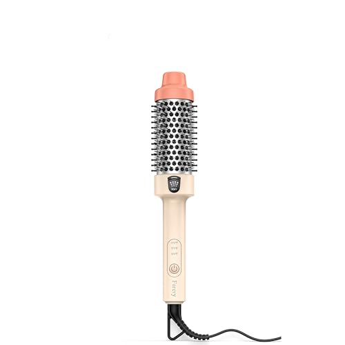 Farery Thermal Brush 1.5 Inch, Heated Round Brush for Volume & Curls, Compact Travel Hot Brush Dual Voltage (120V/240V), 3 Temp Settings, Tourmaline Ceramic Ionic, for Medium Long Hair